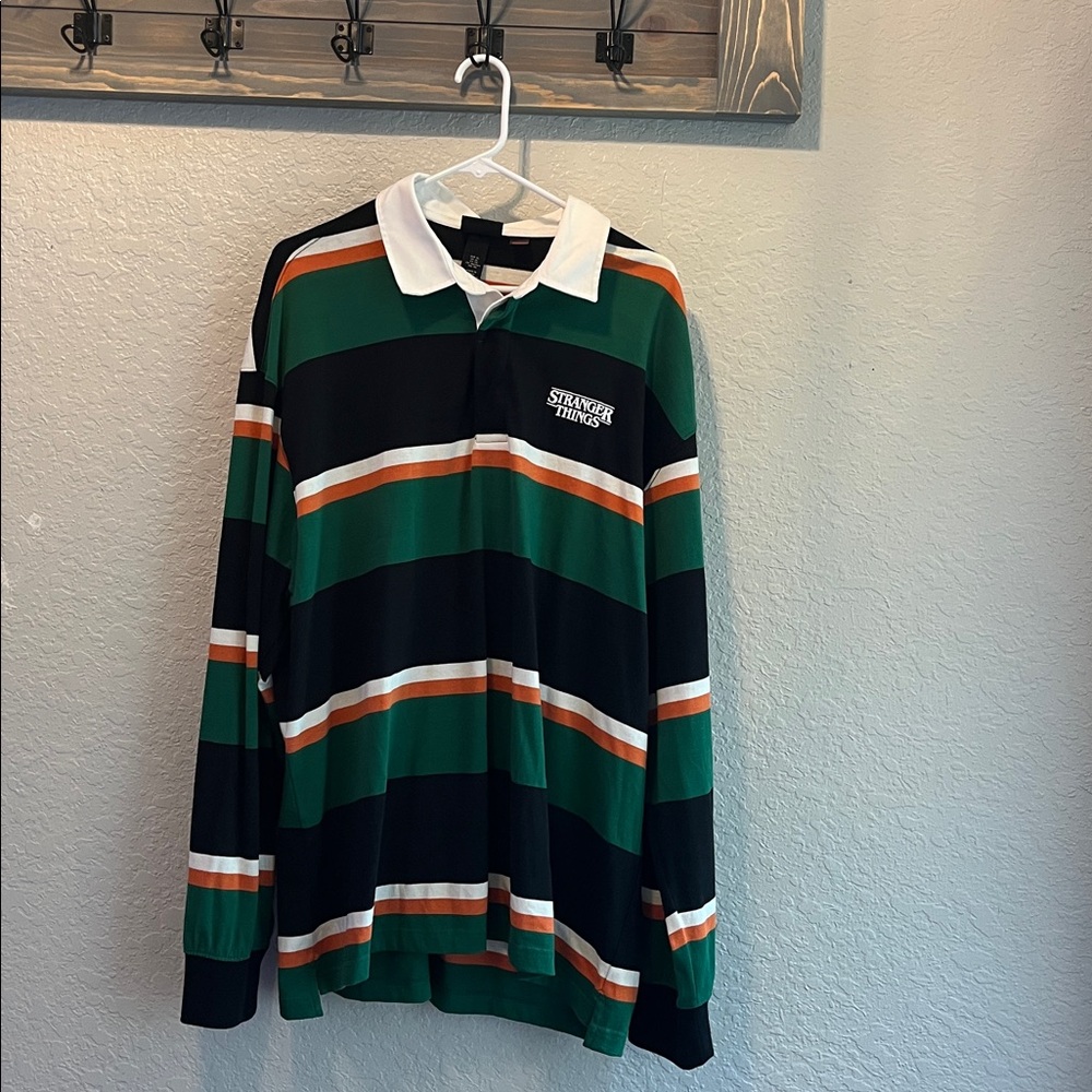 H&M Stranger Things Relaxed Fit Rugby Shirt Long Sleeves XL Unisex
